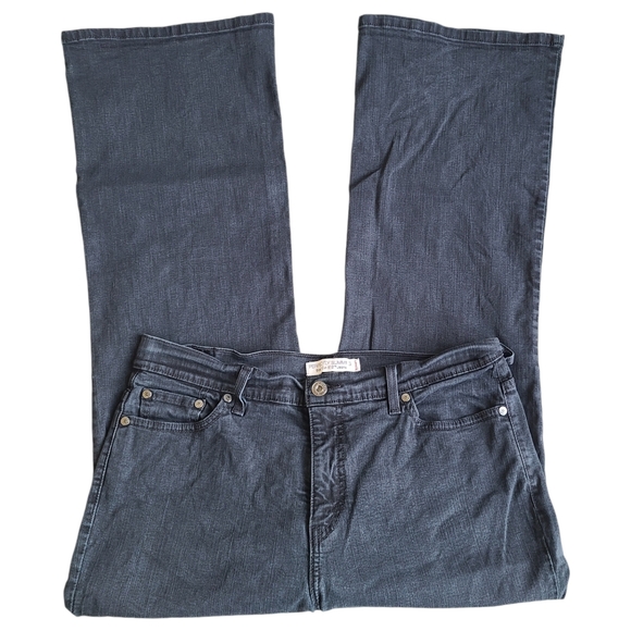 Levi's Denim - Levis Perfectly Slimming 512 Bootcut Size 16 SHORT Jeans Black Stretch Denim